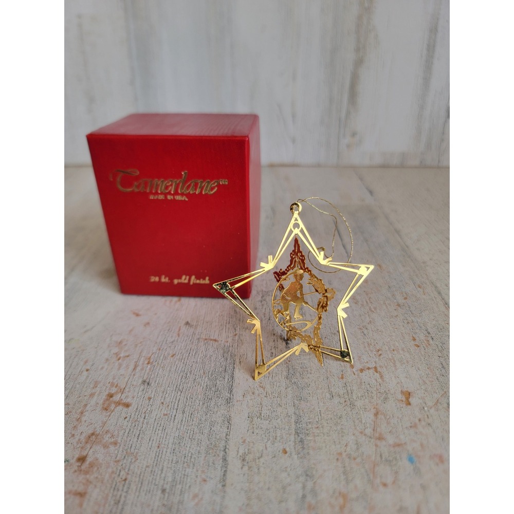 Camerlane vintage golden star vintage 3D ornament Xmas unique religious
